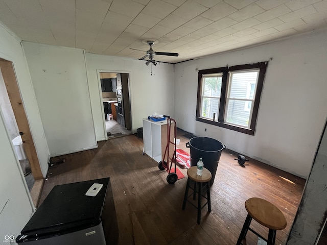 16 S 7th St, West Terre Haute, IN 47885 - rec room featuring hardwood / wood-style flooring and ceiling fan