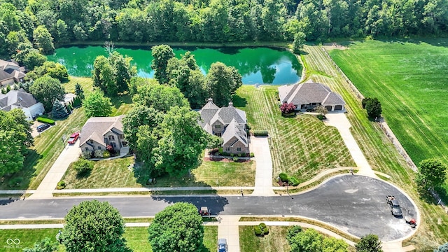 1344 S Fox Paw Dr, New Palestine, IN 46163 - aerial overview of property's location with a large body of water