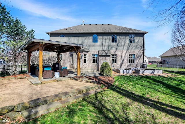 545 Walnut Woods Dr, Greenwood, IN 46142 - back of property with a patio, a hot tub, and a gazebo
