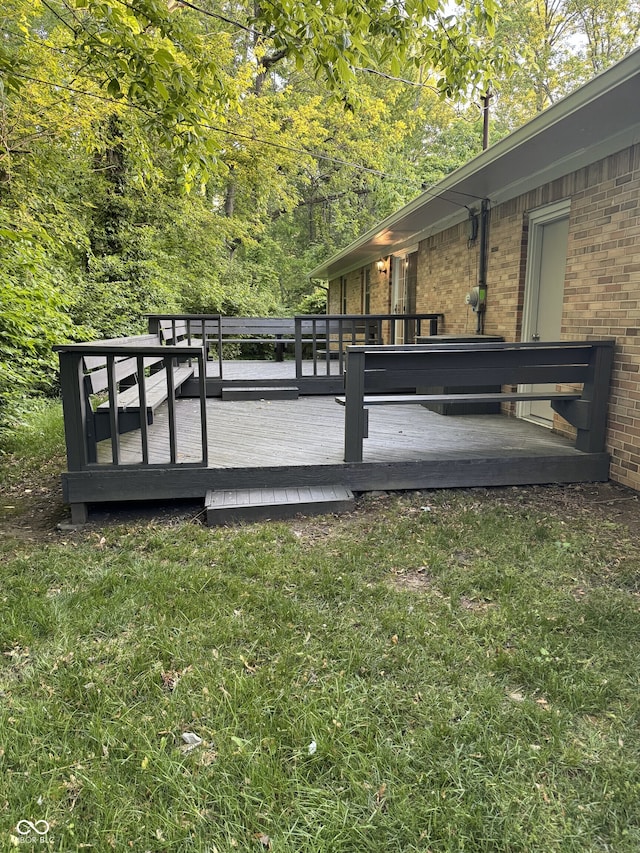 10328 Central Ave, Carmel, IN 46280 - wooden terrace with a lawn