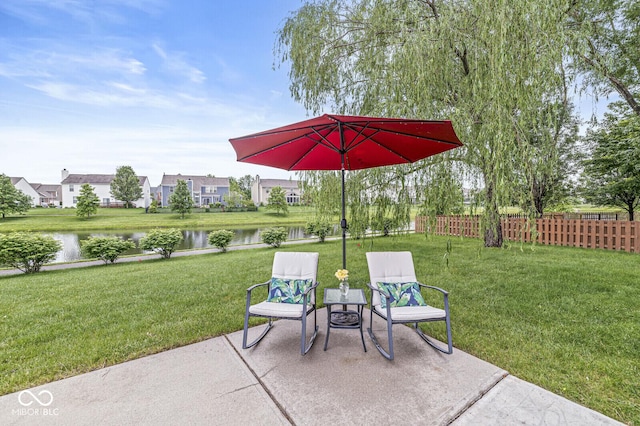 14353 Chariots Whisper Dr, Carmel, IN 46074 - view of patio / terrace featuring a water view