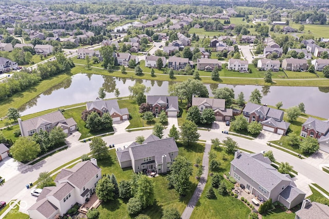 14353 Chariots Whisper Dr, Carmel, IN 46074 - aerial perspective of suburban area featuring a nearby body of water