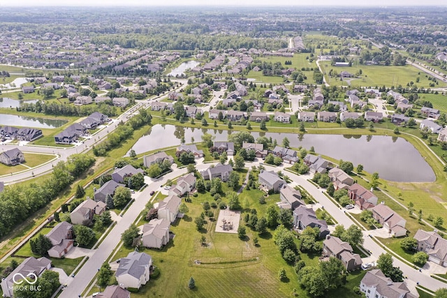 14353 Chariots Whisper Dr, Carmel, IN 46074 - aerial view of property and surrounding area with a large body of water and nearby suburban area