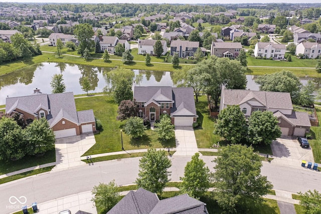 14353 Chariots Whisper Dr, Carmel, IN 46074 - aerial view of residential area featuring a nearby body of water