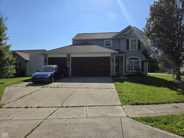 2248 Salem Park Dr, Indianapolis, IN 46239 - traditional-style house with an attached garage, a front yard, and concrete driveway