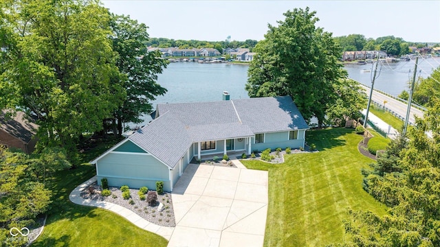 101 Edgewater Dr, Noblesville, IN 46062 - view from above of property with a large body of water
