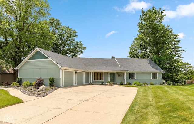 101 Edgewater Dr, Noblesville, IN 46062 - single story home featuring an attached garage, a front yard, concrete driveway, and a shingled roof