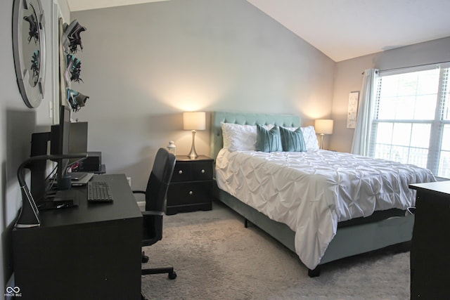 9774 Foxboro Ln, Fishers, IN 46038 - carpeted bedroom featuring vaulted ceiling and an office area