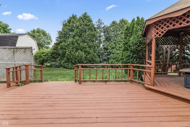 7426 N Carroll Rd, Indianapolis, IN 46236 - wooden terrace featuring a yard