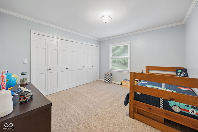 3503 S 9th St, Lafayette, IN 47909 - bedroom featuring crown molding, carpet, a closet, and baseboards