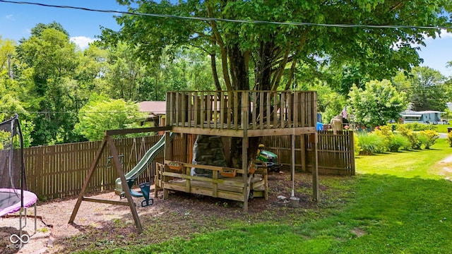 3480 W Broadus Dr, North Vernon, IN 47265 - view of playground featuring a wooden deck