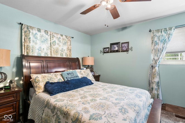 3480 W Broadus Dr, North Vernon, IN 47265 - bedroom with ceiling fan and carpet floors