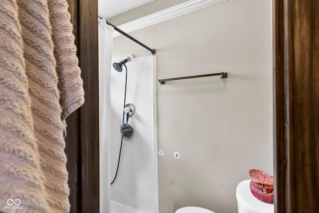 3480 W Broadus Dr, North Vernon, IN 47265 - full bath featuring toilet and curtained shower