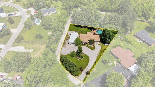 3480 W Broadus Dr, North Vernon, IN 47265 - aerial overview of property's location with property boundaries highlighted