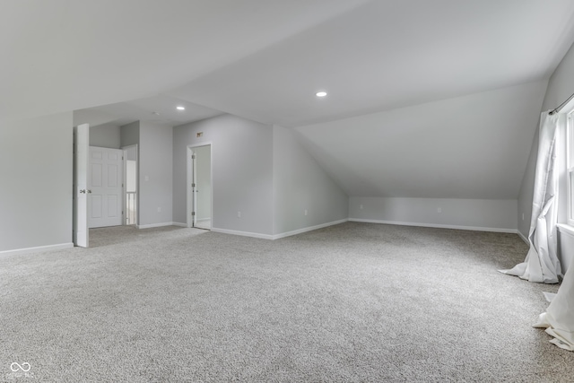 9317 E 36th Pl, Indianapolis, IN 46235 - bonus room featuring carpet, recessed lighting, lofted ceiling, and baseboards