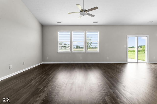 11815 Adair Pl, Indianapolis, IN 46229 - spare room featuring a ceiling fan, plenty of natural light, and dark wood-style floors