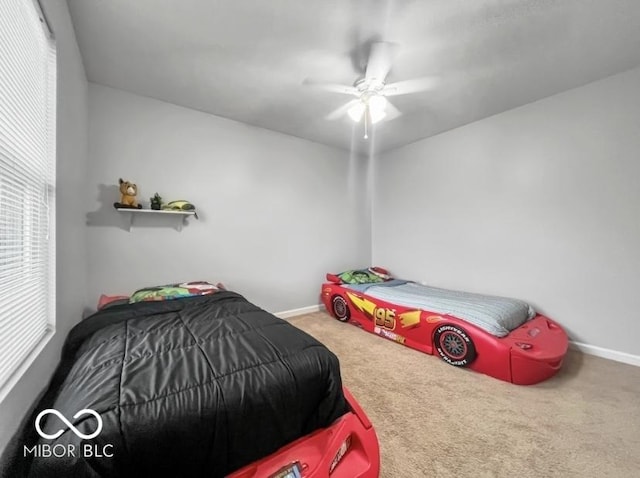 4689 Muscatine Way, Westfield, IN 46062 - bedroom featuring carpet flooring, baseboards, and a ceiling fan