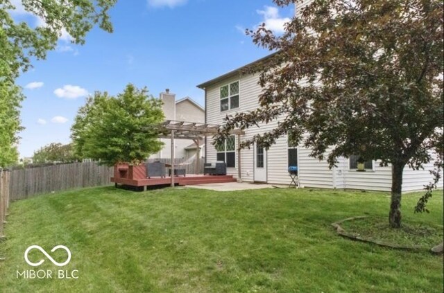 4689 Muscatine Way, Westfield, IN 46062 - back of property with a pergola and a wooden deck