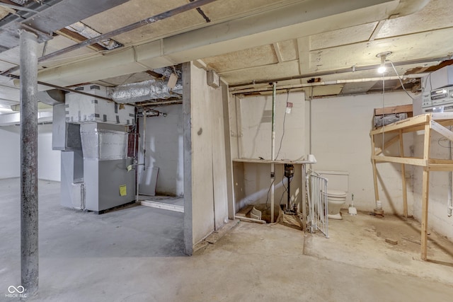 1601 Southern Ave, Beech Grove, IN 46107 - unfinished basement featuring heating unit