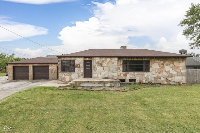 1601 Southern Ave, Beech Grove, IN 46107 - view of front of property featuring stone siding, an attached garage, driveway, and roof with shingles