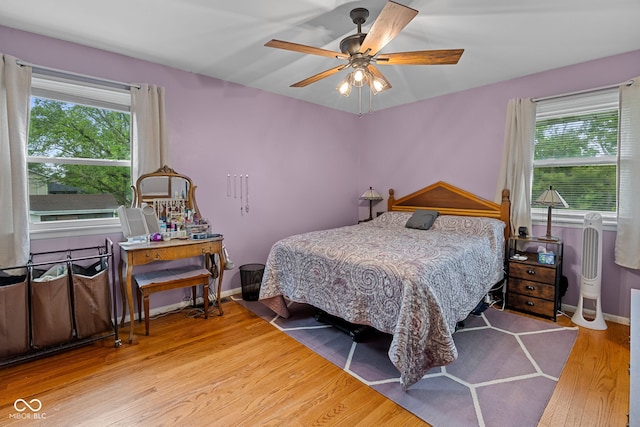 124 Knox Dr, West Lafayette, IN 47906 - bedroom featuring wood finished floors, ceiling fan, and baseboards