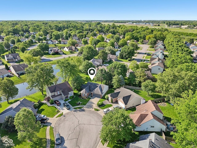 7061 Woodgate Cir, Fishers, IN 46038 - aerial overview of property's location with nearby suburban area and a nearby body of water