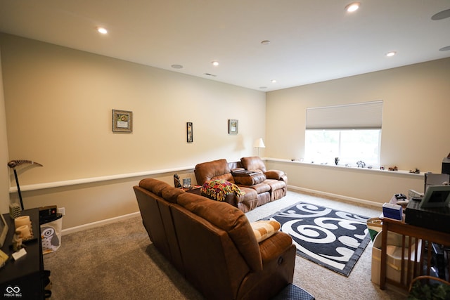 9903 Deep Royal Way, Indianapolis, IN 46239 - living room featuring carpet floors, recessed lighting, and baseboards