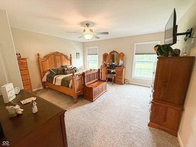 9903 Deep Royal Way, Indianapolis, IN 46239 - bedroom featuring multiple windows, light colored carpet, and baseboards