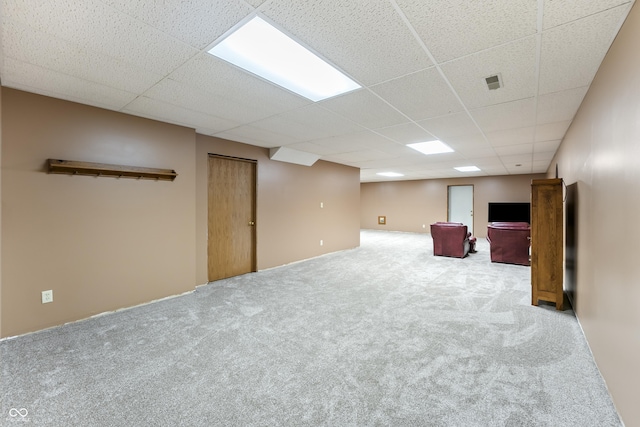 11875 W 700 S, Columbus, IN 47201 - finished basement with carpet flooring and a paneled ceiling