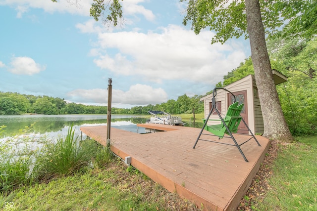 5821 Bittersweet Rd, Morgantown, IN 46160 - deck with a water view and a boat dock