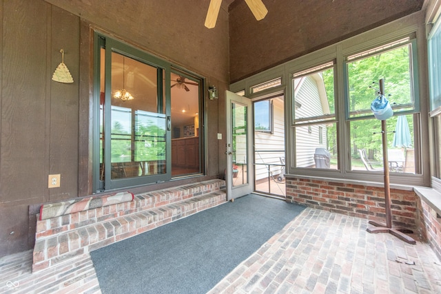 5821 Bittersweet Rd, Morgantown, IN 46160 - unfurnished sunroom with a ceiling fan