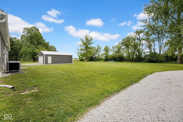 1295 Colonial Dr, Seymour, IN 47274 - view of green lawn featuring a garage and an outbuilding