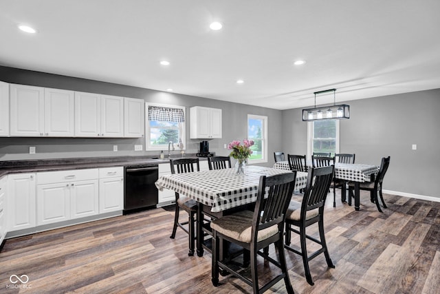 1295 Colonial Dr, Seymour, IN 47274 - dining space with wood finished floors and recessed lighting