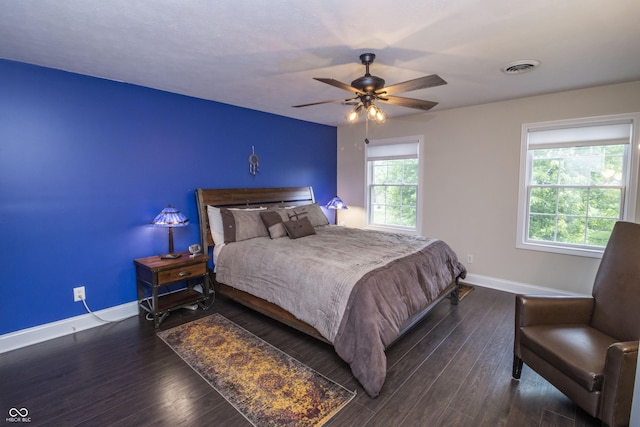 917 E Mill Creek Rd S, Greensburg, IN 47240 - bedroom with baseboards, a ceiling fan, and wood finished floors