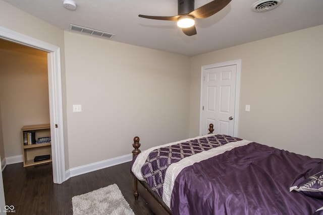 917 E Mill Creek Rd S, Greensburg, IN 47240 - bedroom with wood finished floors, baseboards, and a ceiling fan