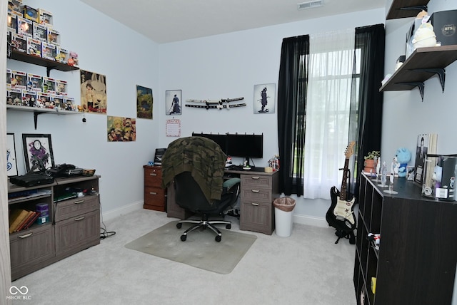 2330 Oak Dr, Clayton, IN 46118 - home office with light carpet and baseboards