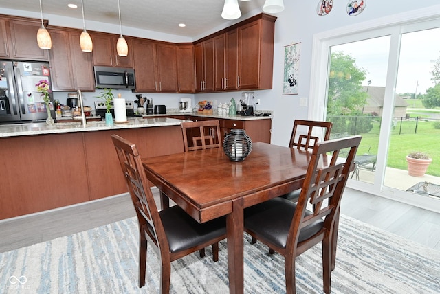 2330 Oak Dr, Clayton, IN 46118 - dining space featuring light wood-style flooring and recessed lighting