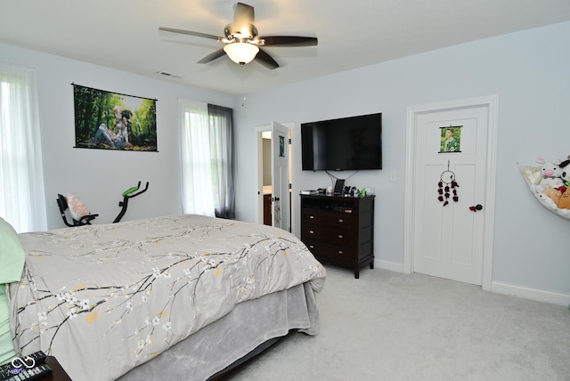 2330 Oak Dr, Clayton, IN 46118 - carpeted bedroom featuring baseboards and ceiling fan