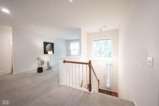 9117 Thoreau Ct, Fishers, IN 46037 - corridor with an upstairs landing, baseboards, and carpet flooring