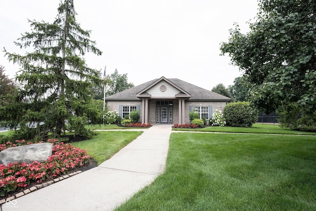 9117 Thoreau Ct, Fishers, IN 46037 - view of front of house featuring a front lawn and french doors