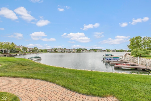 11065 Spice Ln, Fishers, IN 46037 - dock featuring a lawn and a water view
