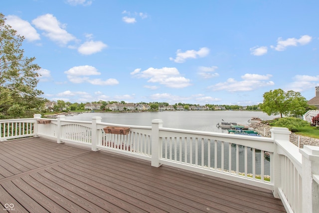 11065 Spice Ln, Fishers, IN 46037 - wooden deck featuring a water view