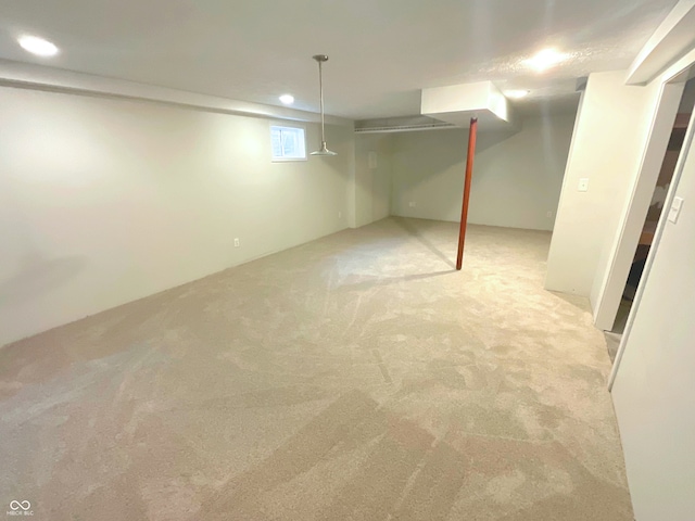 11753 Pawleys Ct, Indianapolis, IN 46235 - basement with carpet floors and recessed lighting
