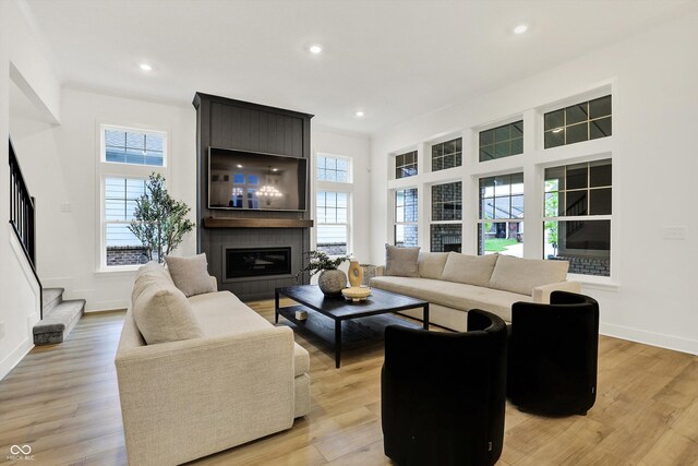 1364 Chatham Hills Blvd, Westfield, IN 46074 - living area with a fireplace, healthy amount of natural light, baseboards, and recessed lighting
