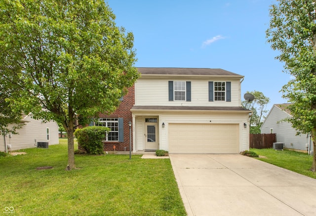 3623 Carroll Farms Dr, Indianapolis, IN 46235 - traditional home featuring a garage, concrete driveway, and central AC
