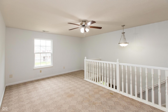 3623 Carroll Farms Dr, Indianapolis, IN 46235 - spare room featuring ceiling fan, carpet floors, and baseboards