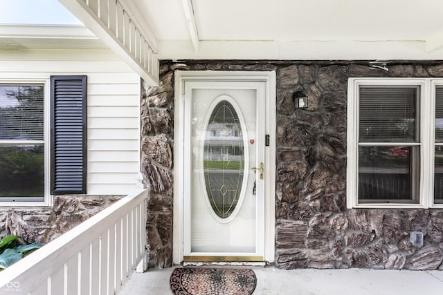 315 Schoolhouse Rd, Franklin, IN 46131 - property entrance with stone siding