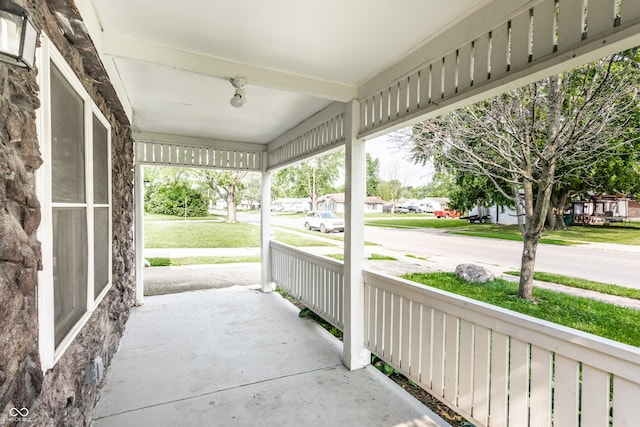 315 Schoolhouse Rd, Franklin, IN 46131 - covered porch featuring a residential view