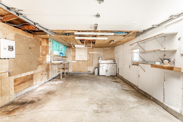 315 Schoolhouse Rd, Franklin, IN 46131 - garage featuring a workshop area and electric panel