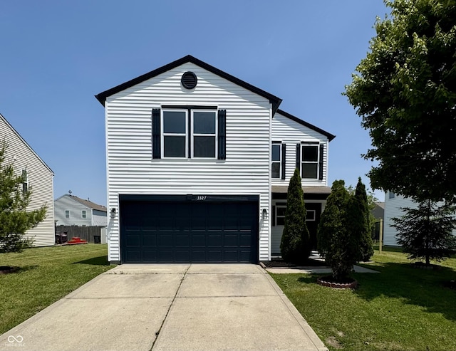 3327 Brandenburg Blvd, Indianapolis, IN 46239 - traditional-style house with an attached garage, a front lawn, and concrete driveway